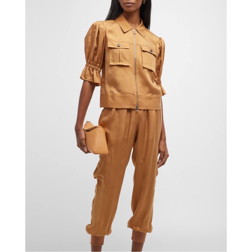 Cinq a Sept Holly Puff-Sleeve Utility Jacket